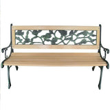 Wooden Garden Bench Outdoor Furniture Park Patio Seat Lounge Chair Timber Metal