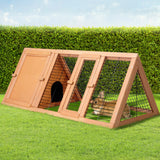 i.Pet Rabbit Hutch Run Metal Wooden Cage House Chicken Coop Guinea Pig Large