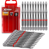 Xtorque XTCT2075P2 20pce 75mm Torsion Phillips PH2 Magnetic Driver Bit Set New