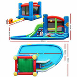 Happy Hop Inflatable Water Slide Jumping Trampoline Blow Up Kids Pool Slides