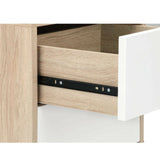 Bed Side Table With 2 Drawers Wooden Cabinet Storage White And Oak By Shangri-La