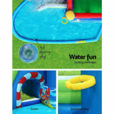 Happy Hop Inflatable Water Slide Jumping Trampoline Blow Up Kids Pool Slides