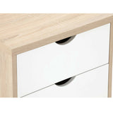 Bed Side Table With 2 Drawers Wooden Cabinet Storage White And Oak By Shangri-La