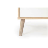 Bed Side Table With 2 Drawers Wooden Cabinet Storage White And Oak By Shangri-La