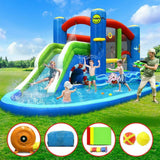 Happy Hop Inflatable Water Slide Jumping Trampoline Blow Up Kids Pool Slides